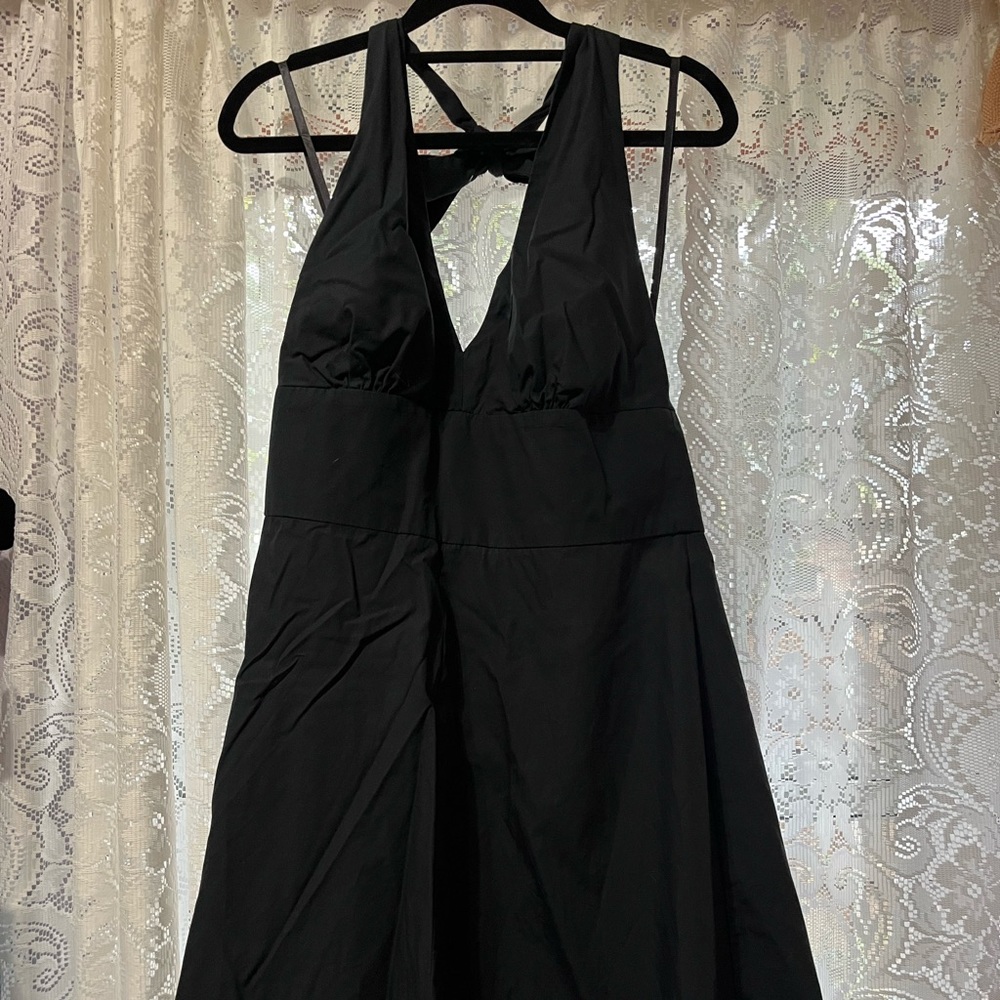 Cotton halter black dress size 14